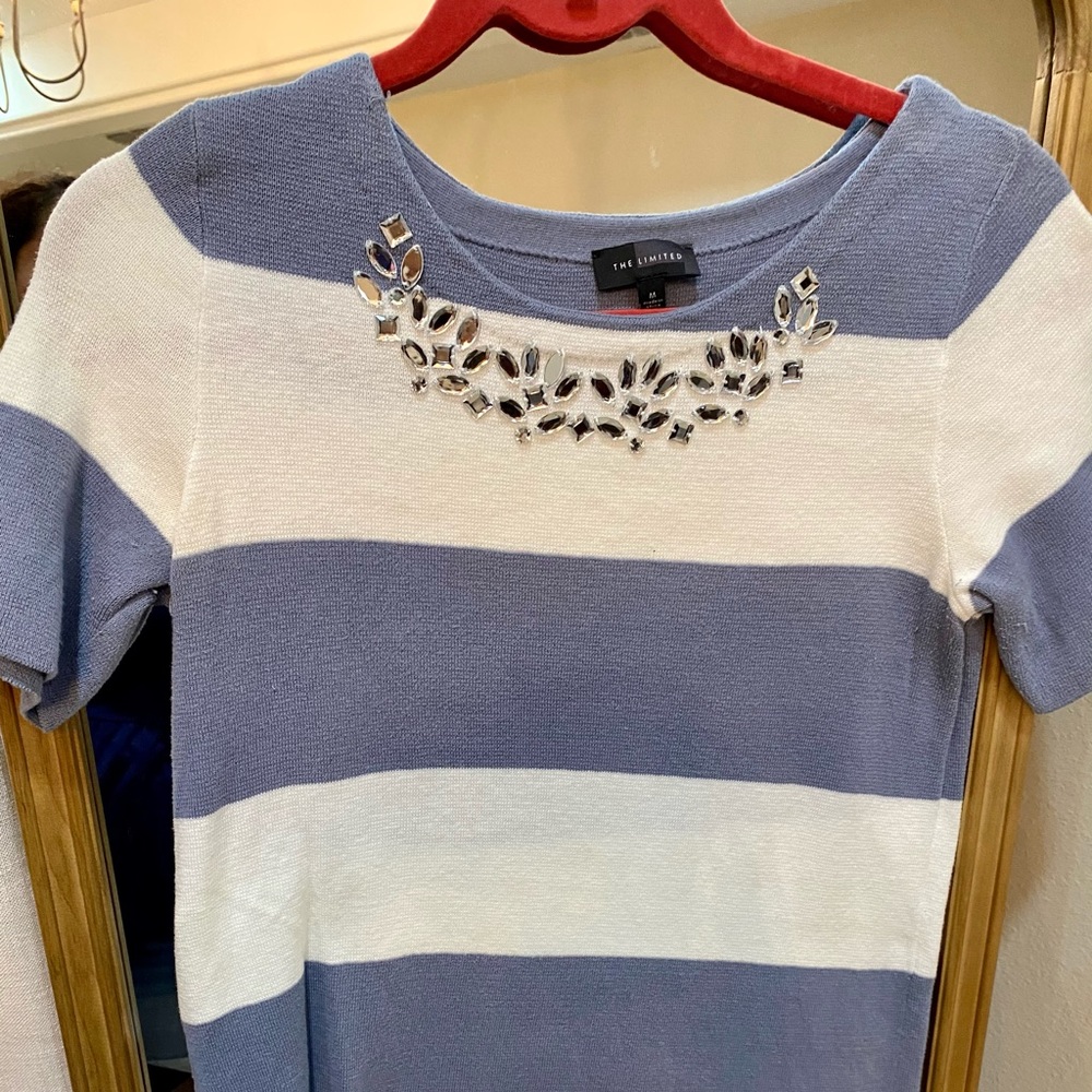 embellished sweater top size medium